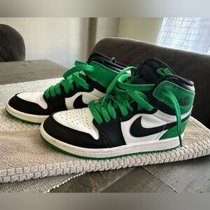 Nike Black, White, and Green High-Tops
